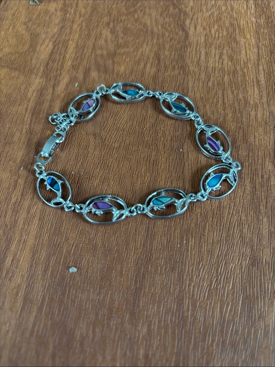 Jewelry - Sterling Silver Multicolor Oval Link Bracelet - Women's Jewelry